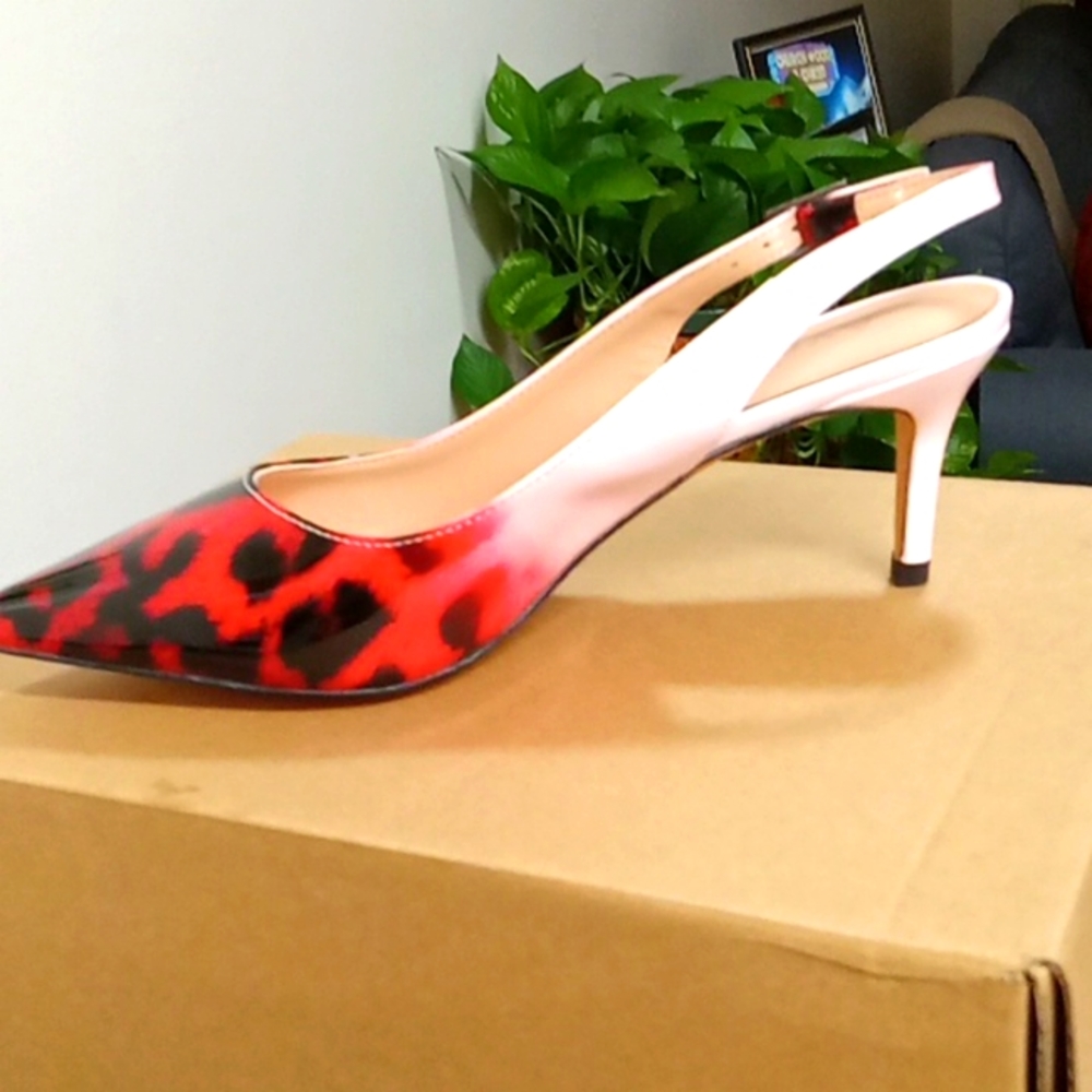 Beautiful  kitten heel sling pump